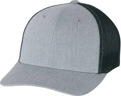Richardson 110 Fitted Trucker with R-Flex Caps - Heather Gray Dark Green - Gray Forest / SM-MD