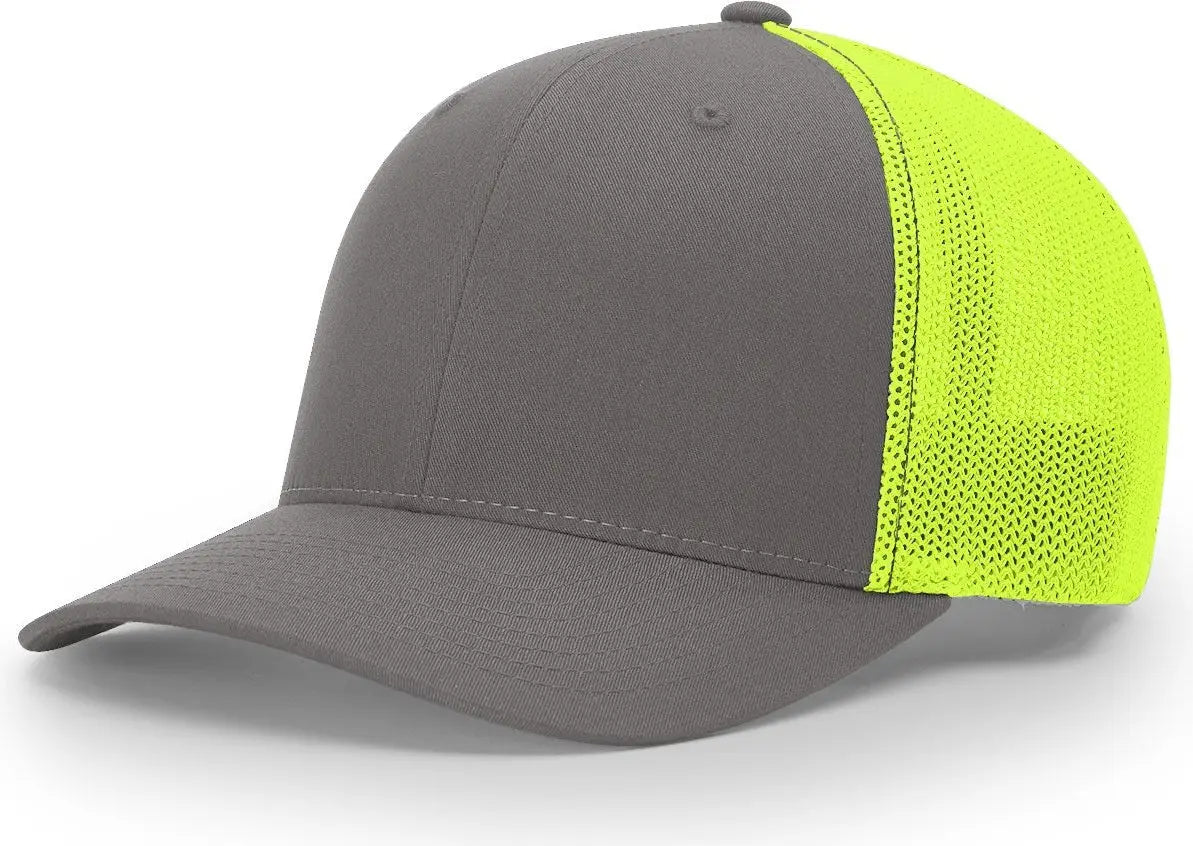Richardson 110 R-Flex Trucker Cap - Charcoal Neon Yellow - Dark Gray Yellow / LG-XL