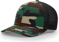 Richardson 110 R-Flex Trucker Cap - Green Camo Black - Green Black / LG-XL