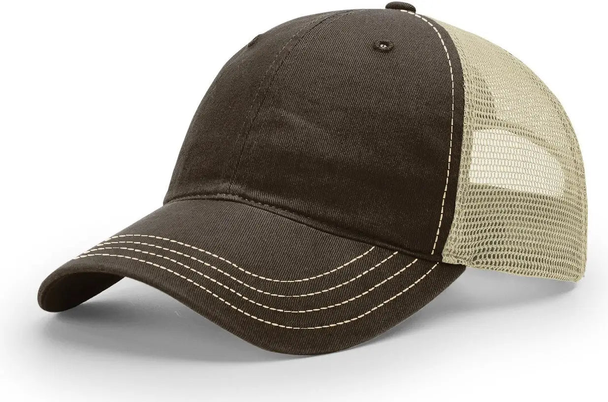 Richardson 111 Garment Washed Trucker Cap - Brown Khaki - Brown Khaki / OSFM