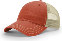 Richardson 111 Garment Washed Trucker Cap - Texas Orange Khaki - Texas Orange Khaki / OSFM