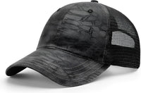 Richardson 111P Garment Washed Printed Trucker Cap - Kryptek Typhon Black - Kryptek Black / OSFM