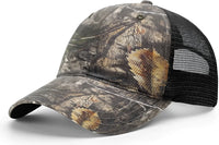 Richardson 111P Garment Washed Printed Trucker Cap - Mossy Oak Dna Black - Mossy Oak Black / OSFM