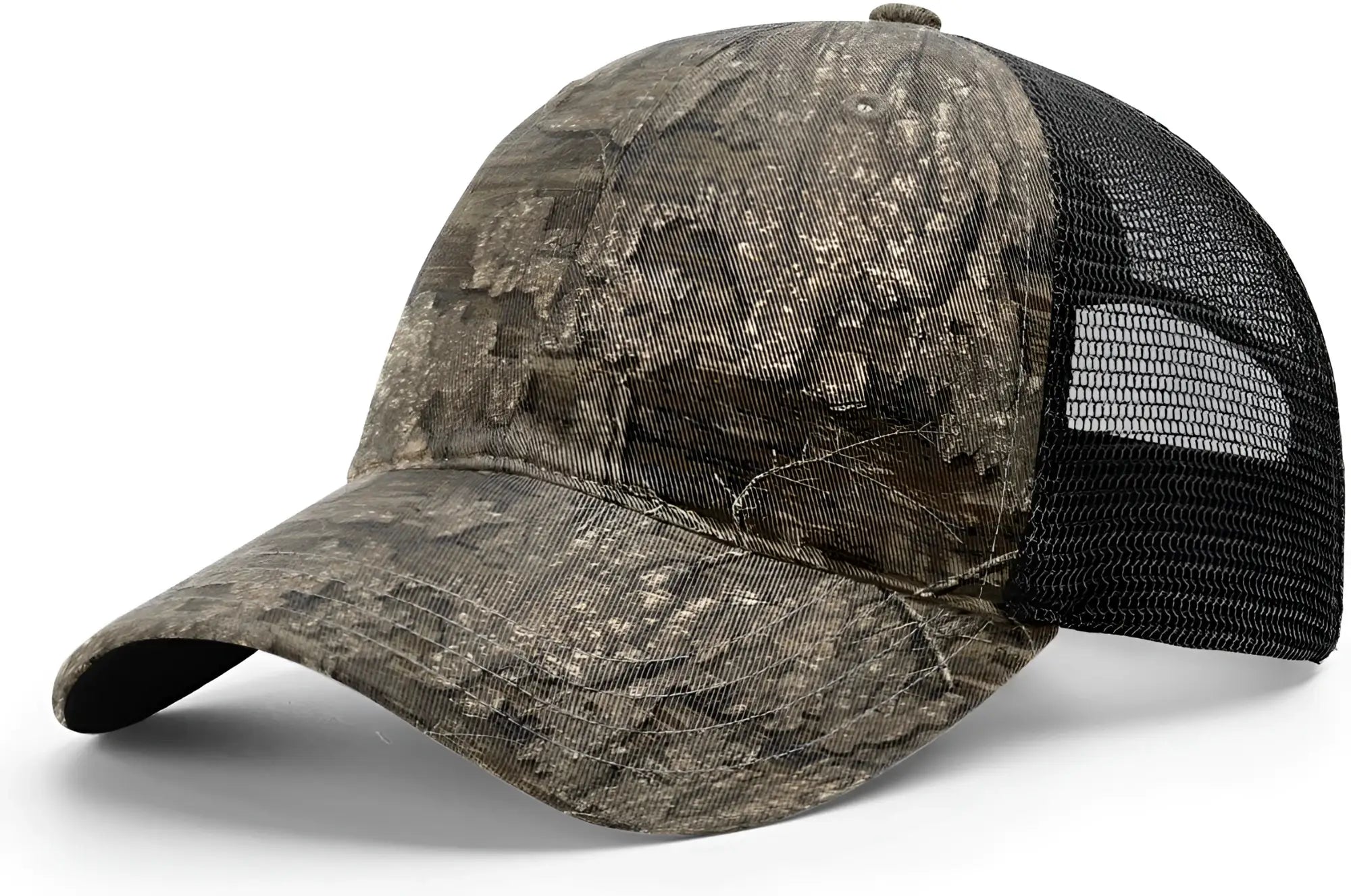 Richardson 111P Garment Washed Printed Trucker Cap - Realtree Timber Black - Realtree Timber Black / OSFM