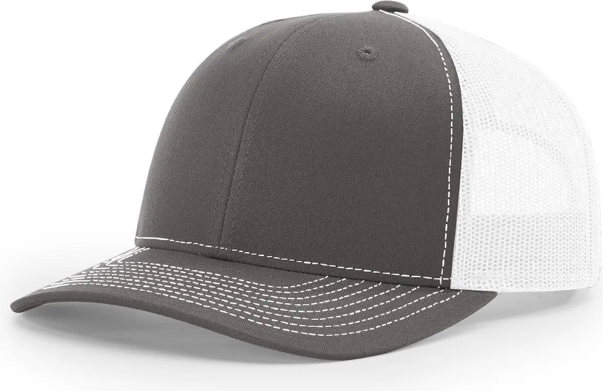Richardson 112+ R-Flex Adjustable Trucker Cap - Charcoal White - Dark Gray White / OSFM