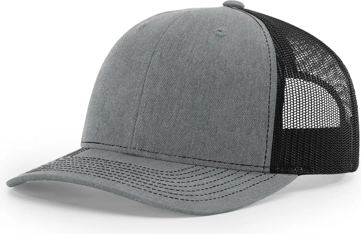 Richardson 112+ R-Flex Adjustable Trucker Cap - Heather Gray Black - Gray Black / OSFM