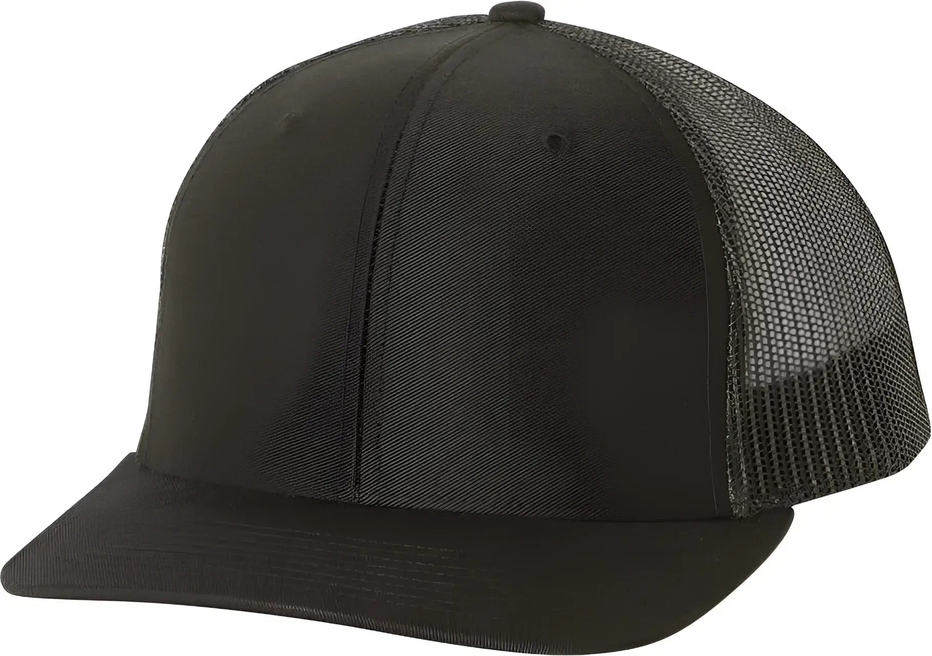 Richardson 112 Snapback Trucker Caps - Black - Black / YOUTH
