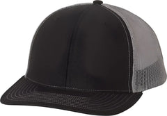 Richardson 112 Snapback Trucker Caps - Black Charcoal - Black Dark Gray / SM