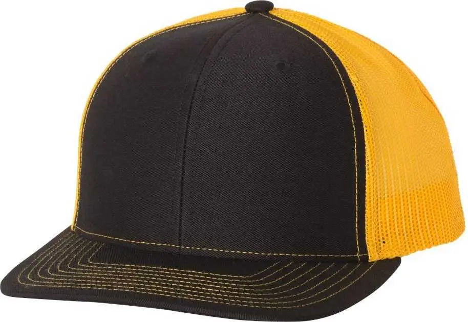 Richardson 112 Snapback Trucker Caps - Black Gold - Black Gold / OSFM