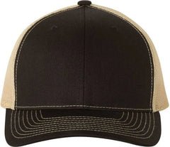 Richardson 112 Snapback Trucker Caps - Black Vegas Gold - Black Vegas Gold / OSFM