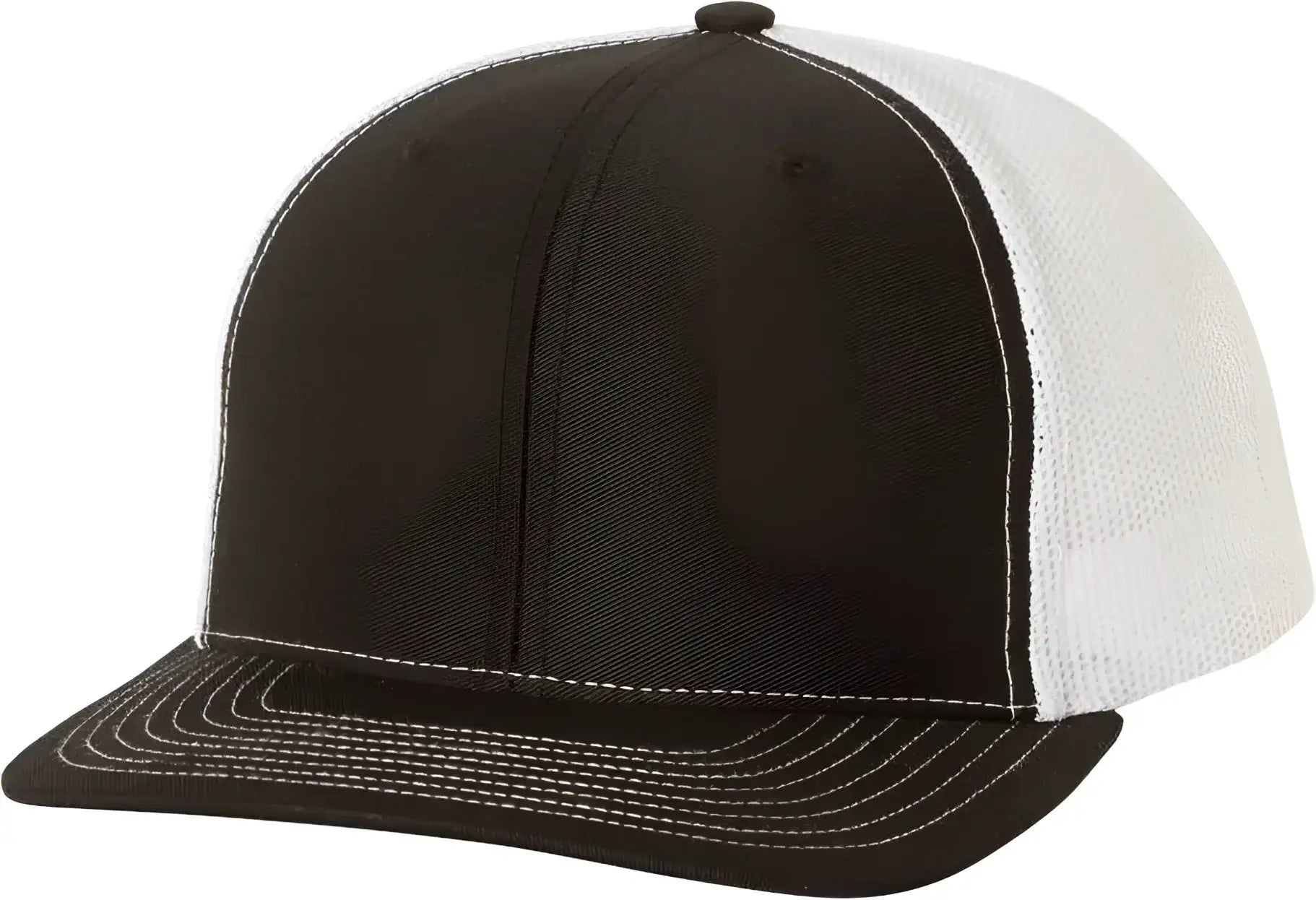 Richardson 112 Snapback Trucker Caps - Black White - Black White / SM