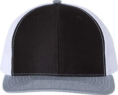 Richardson 112 Snapback Trucker Caps - Black White Heather Gray - Black White / OSFM
