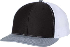 Richardson 112 Snapback Trucker Caps - Black White Heather Gray - Black White / OSFM