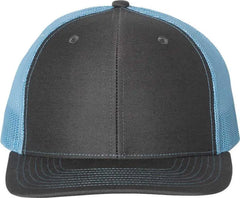Richardson 112 Snapback Trucker Caps - Charcoal Columbia Blue - Dark Gray Columbia Blue / OSFM
