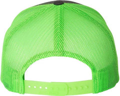 Richardson 112 Snapback Trucker Caps - Charcoal Neon Green - Dark Gray Green / OSFM