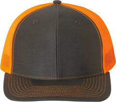 Richardson 112 Snapback Trucker Caps - Charcoal Neon Orange - Dark Gray Orange / OSFM