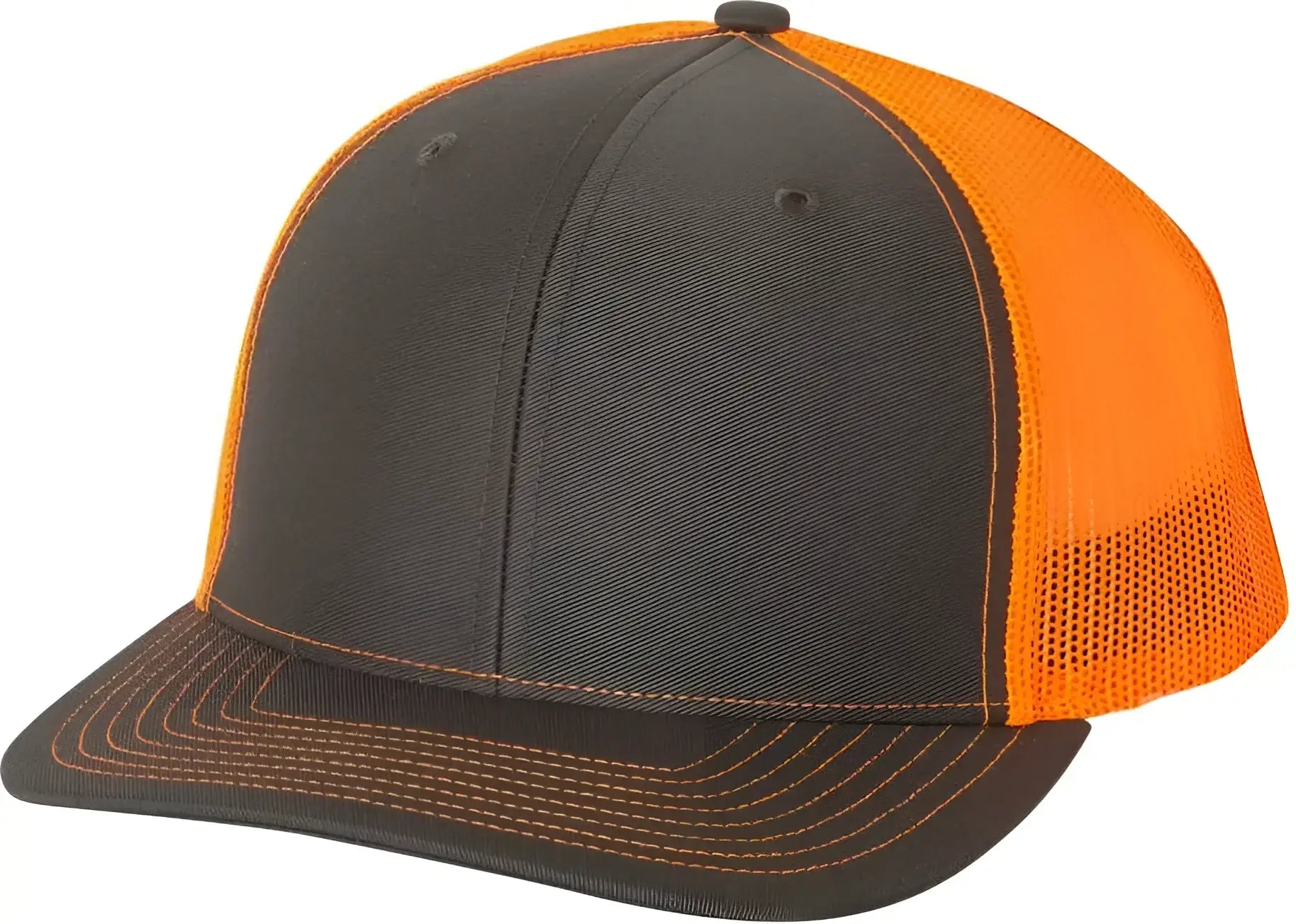 Richardson 112 Snapback Trucker Caps - Charcoal Neon Orange - Dark Gray Orange / OSFM
