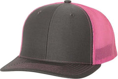 Richardson 112 Snapback Trucker Caps - Charcoal Neon Pink - Dark Gray Pink / OSFM