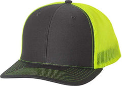 Richardson 112 Snapback Trucker Caps - Charcoal Neon Yellow - Dark Gray Yellow / OSFM
