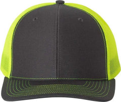 Richardson 112 Snapback Trucker Caps - Charcoal Neon Yellow - Dark Gray Yellow / OSFM