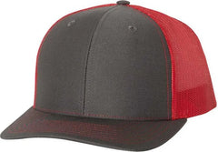 Richardson 112 Snapback Trucker Caps - Charcoal Red - Dark Gray Red / OSFM