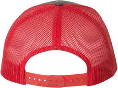 Richardson 112 Snapback Trucker Caps - Charcoal Red - Dark Gray Red / OSFM