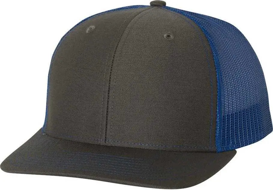 Richardson 112 Snapback Trucker Caps - Charcoal Royal - Dark Gray Royal / OSFM