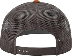 Richardson 112 Snapback Trucker Caps - Heather Gray Charcoal Dark Orange - Gray Dark Gray / OSFM