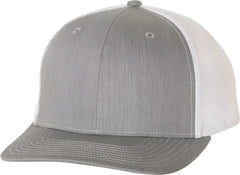 Richardson 112 Snapback Trucker Caps - Heather Gray White - Gray White / YOUTH