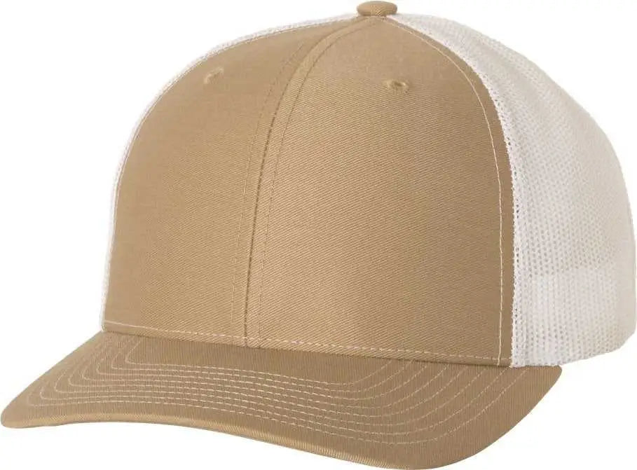 Richardson 112 Snapback Trucker Caps - Khaki White - Khaki White / OSFM