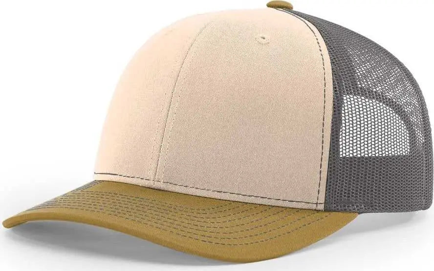 Richardson 112 Snapback Trucker Caps - Mink Beige Charcoal Amber Gold - Sand Gold / OSFM