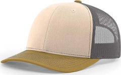 Richardson 112 Snapback Trucker Caps - Mink Beige Charcoal Amber Gold - Sand Gold / OSFM
