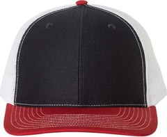 Richardson 112 Snapback Trucker Caps - Navy White Red - Navy White / OSFM