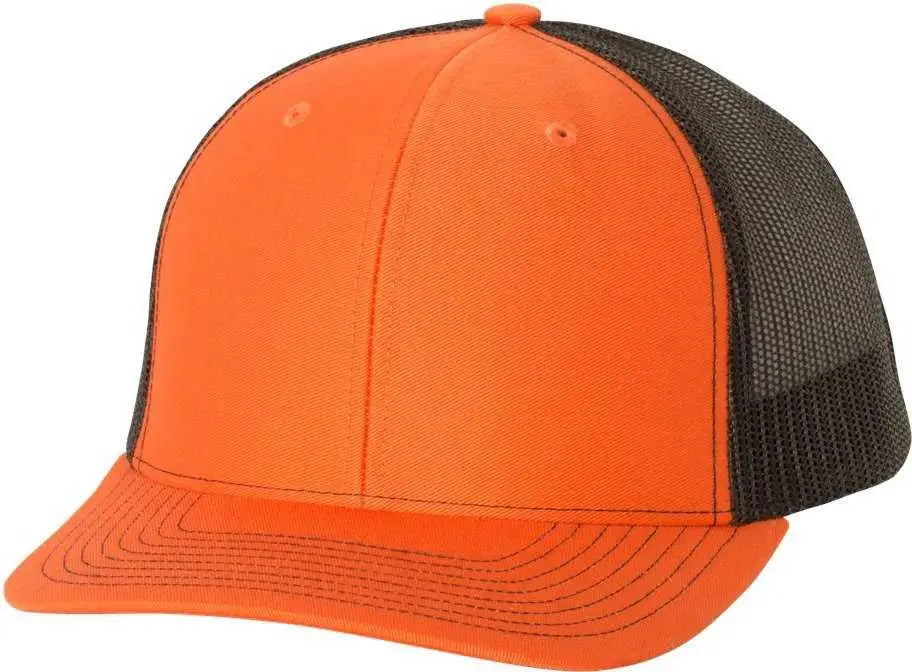 Richardson 112 Snapback Trucker Caps - Orange Black - Orange Black / OSFM