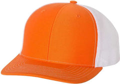 Richardson 112 Snapback Trucker Caps - Orange White - Orange White / OSFM