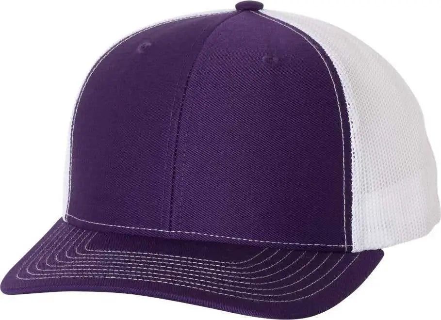Richardson 112 Snapback Trucker Caps - Purple White - Purple White / OSFM