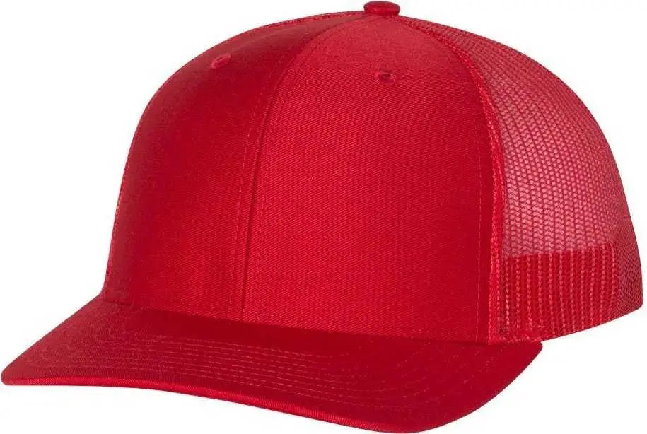 Richardson 112 Snapback Trucker Caps - Red - Red / SM