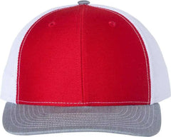Richardson 112 Snapback Trucker Caps - Red White Heather Gray - Red Gray / OSFM