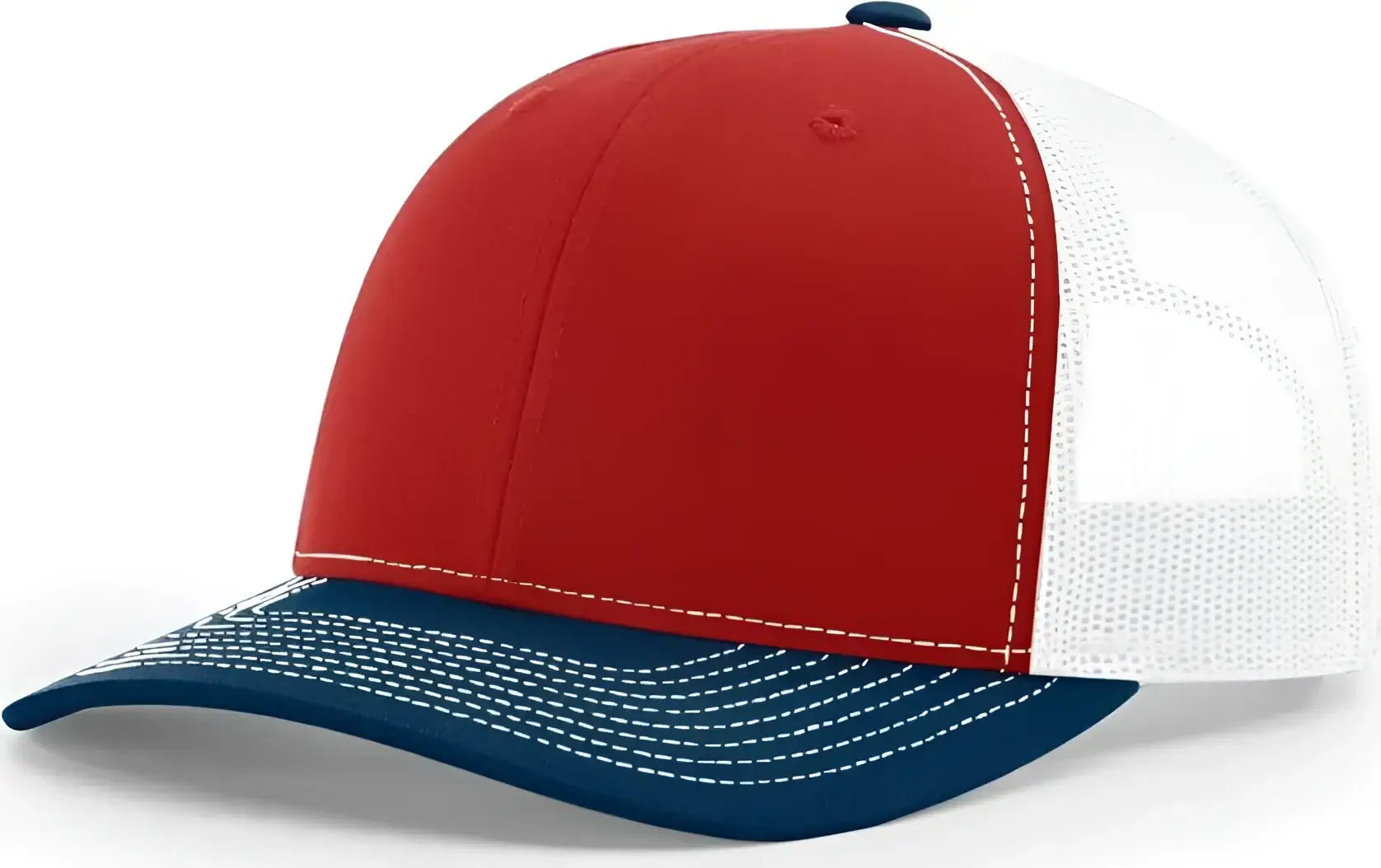 Richardson 112 Snapback Trucker Caps - Red White Navy - Red Navy / OSFM