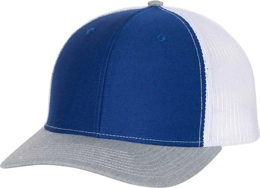 Richardson 112 Snapback Trucker Caps - Royal White Heather Gray - Royal Gray / OSFM