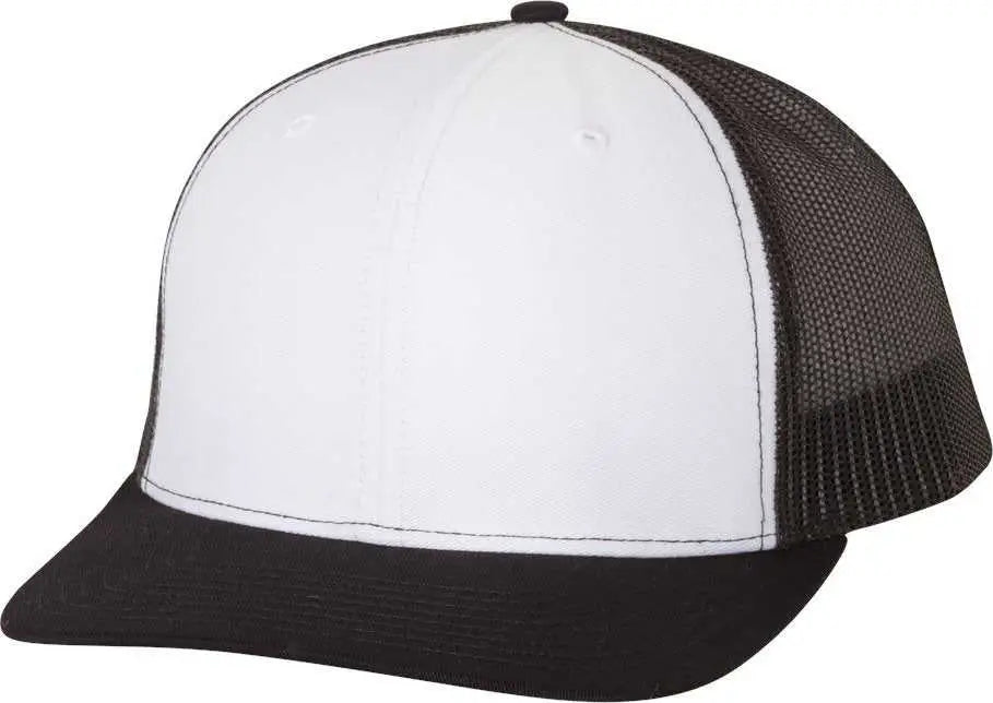 Richardson 112 Snapback Trucker Caps - White Black - White Black / OSFM