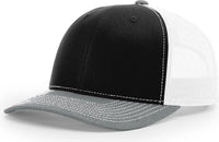 Richardson 112 Trucker Cap - Black White Heather Gray - Black White / OSFM