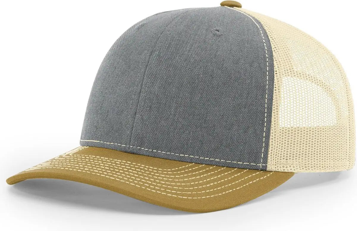 Richardson 112 Trucker Cap - Heather Gray Birch Amber Gold - Gray Gold / OSFM