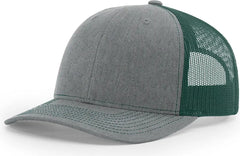 Richardson 112 Trucker Cap - Heather Gray Dark Green - Gray Forest / OSFM
