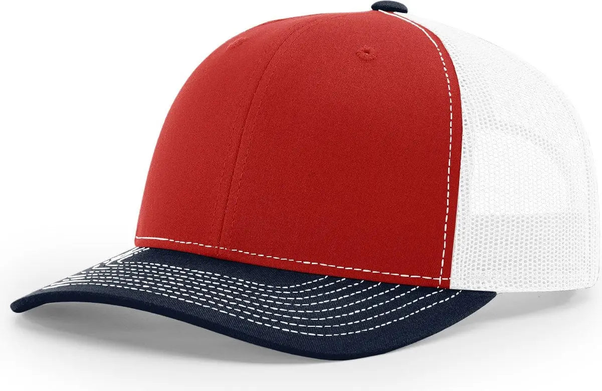 Richardson 112 Trucker Cap - Red White Navy - Red Navy / OSFM