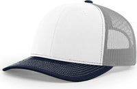 Richardson 112 Trucker Cap - White Aluminum Navy - White Light Gray / OSFM