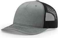Richardson 112FP Five Panel Trucker Cap - Heather Gray Black - Gray Black / OSFM