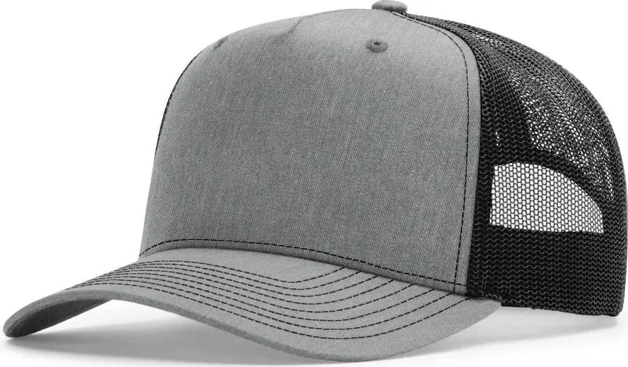 Richardson 112FPC Five Panel Champ Trucker Cap - Heather Gray Black - Gray Black / OSFM