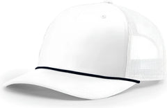 Richardson 112FPR 5 Panel Rope Trucker Caps - White Navy Navy Rope - White Navy / OSFM