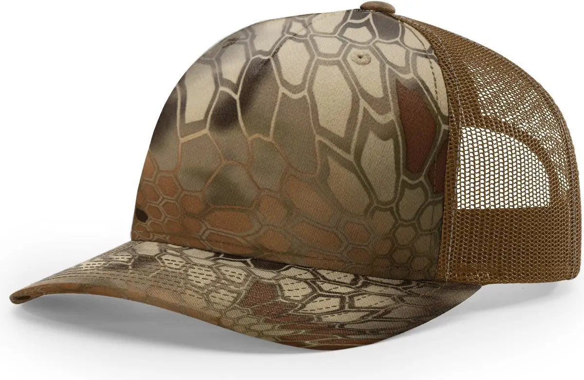 Richardson 112PFP Printed Five Panel Trucker Cap - Kryptek Highlander Buck - Kryptek Buck / OSFM